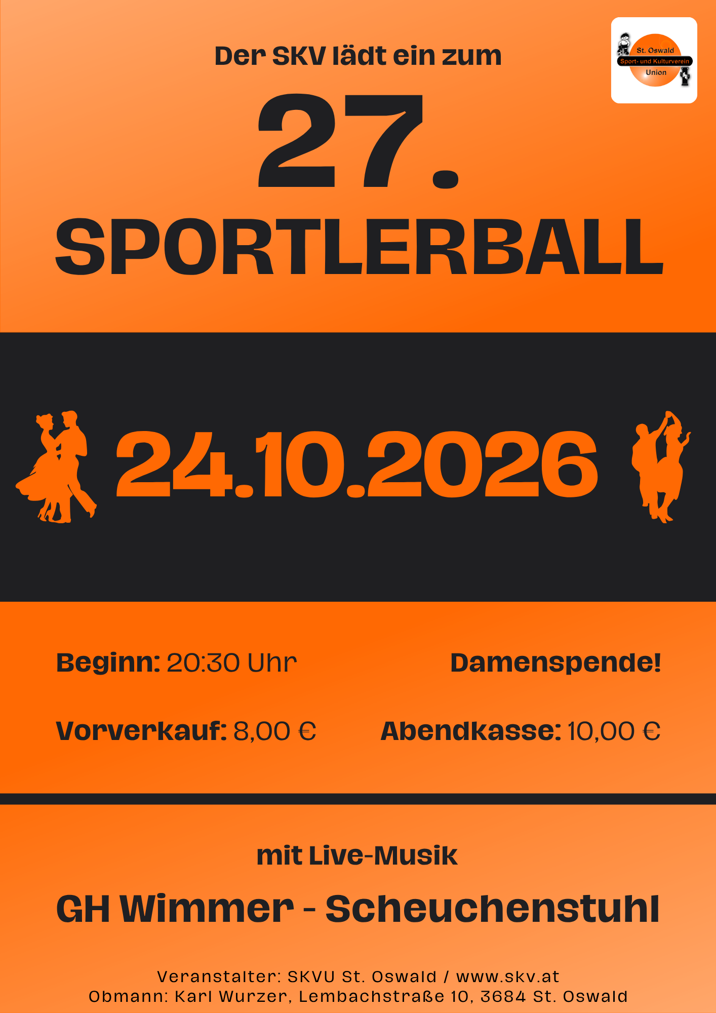 Einladung zum 27. Sportlerball